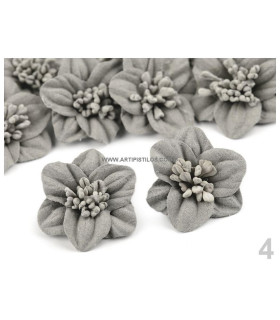 Miniflor Con Pistilos 30 Mm Diámetro Gris - flores de