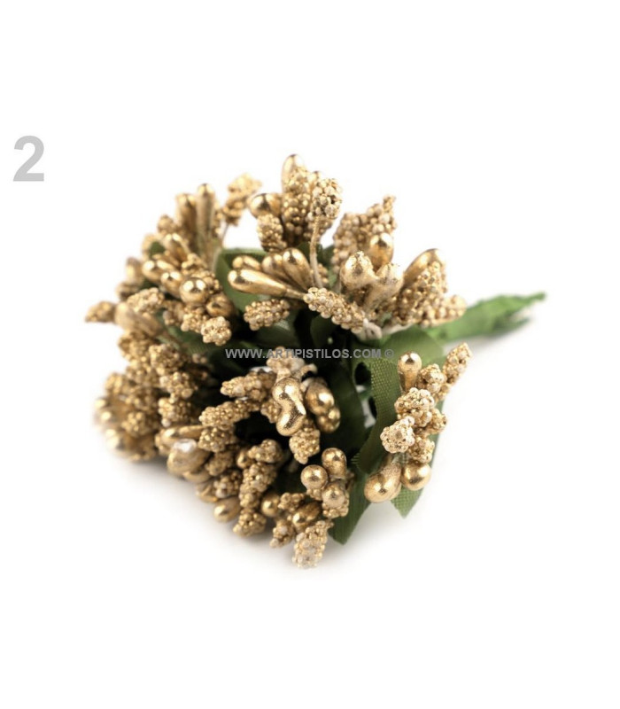 Artificial pistils with metallic finish