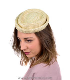 Natural Straw Fascinator "nápoles" Offwhite