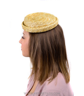 Natural Straw Fascinator "nápoles" Natural