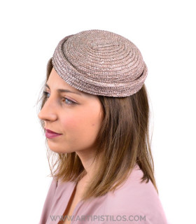 Natural Straw Base For Fascinator "catania" Old Pink