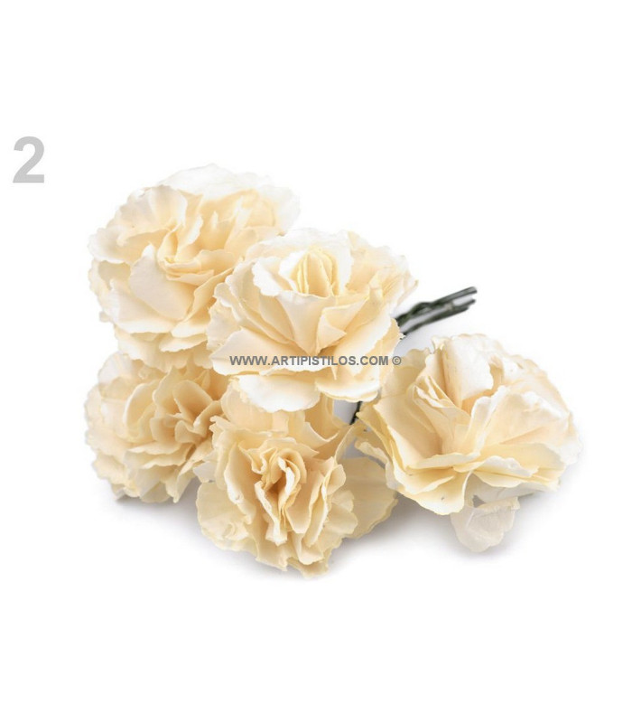 POMO DE 6 MINIFLORES DE PAPEL 4,5 CM DIÁMETRO
