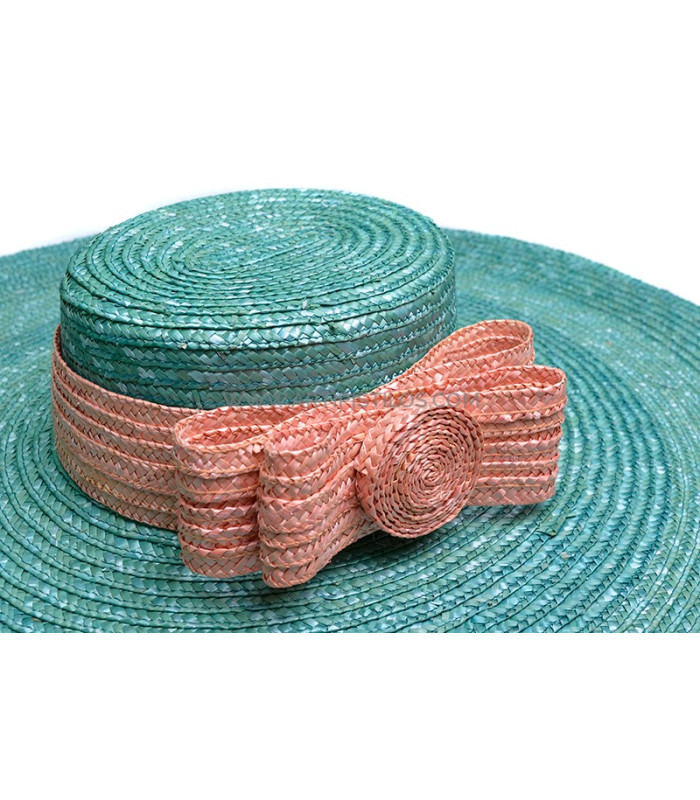 Braided natural straw ornament "FLOR"