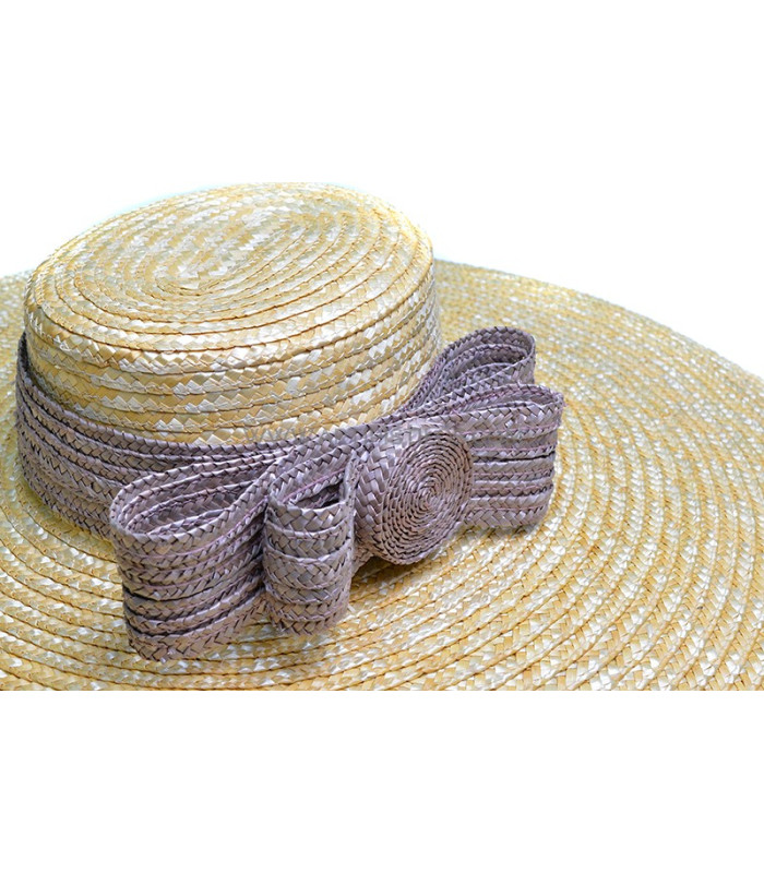 Braided natural straw ornament "FLOR"