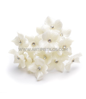 COLD PORCELAIN FLOWER 2 CM WITH STRASS