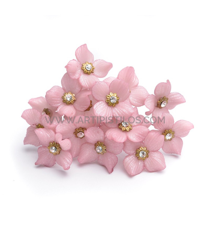 FLOR DE PORCELANA FRIA 2 CM CON STRASS