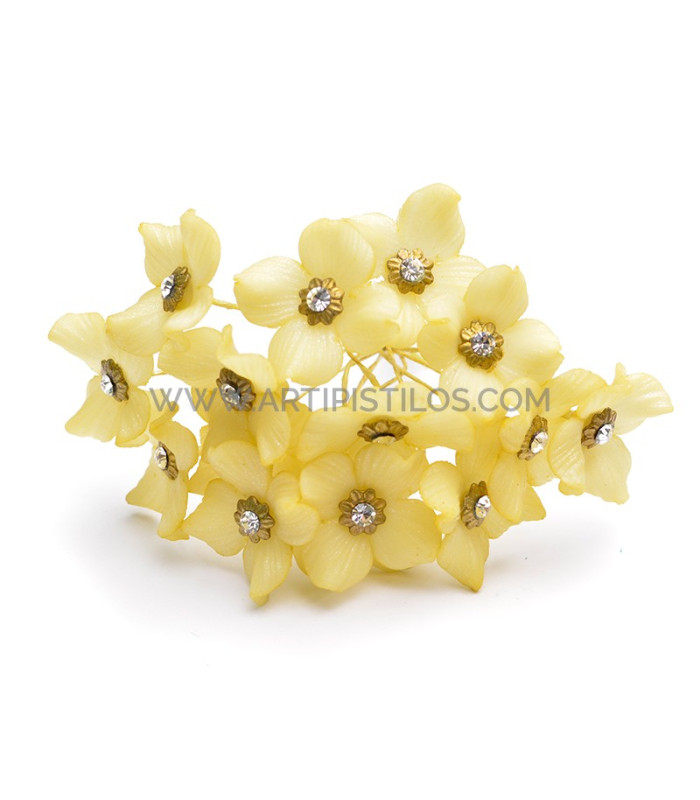 FLOR DE PORCELANA FRIA 2 CM CON STRASS
