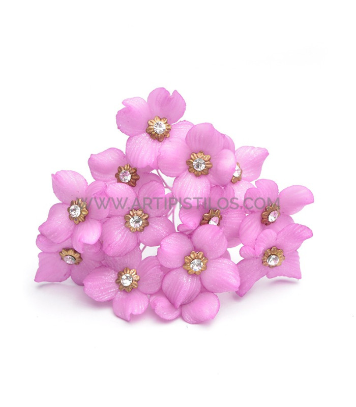 FLOR DE PORCELANA FRIA 2 CM CON STRASS