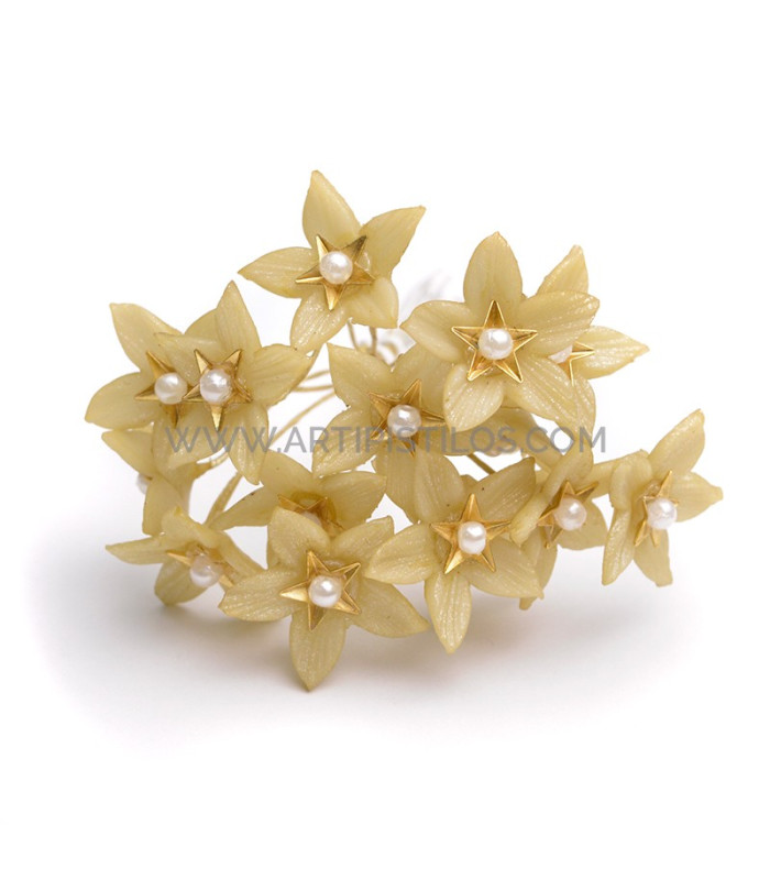 FLOR DE PORCELANA FRÍA CON PERLA 1,8 CM