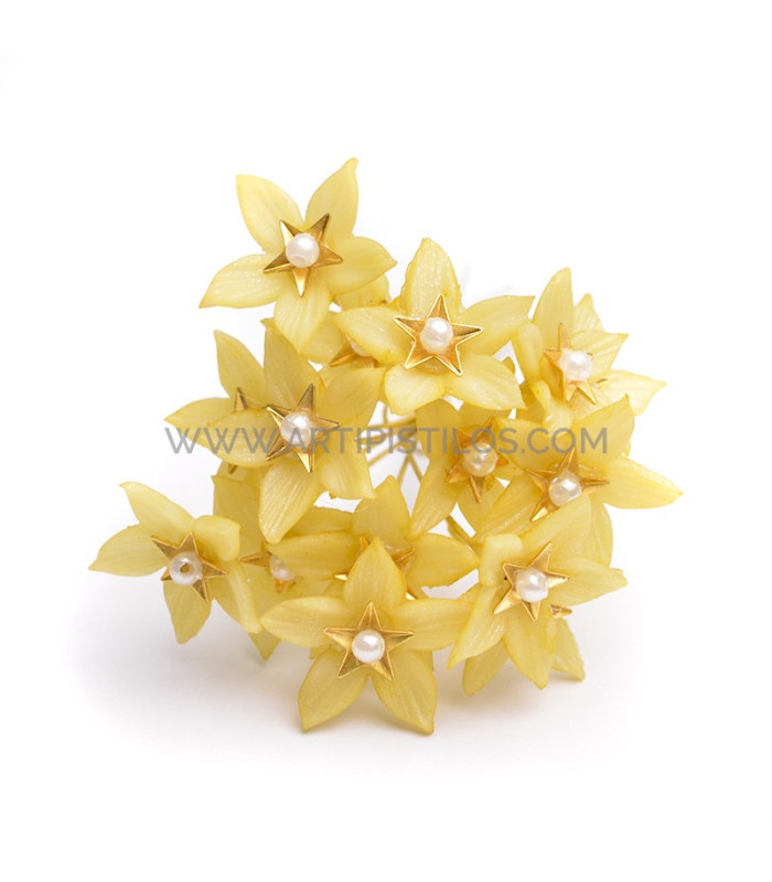 FLOR DE PORCELANA FRÍA CON PERLA 1,8 CM