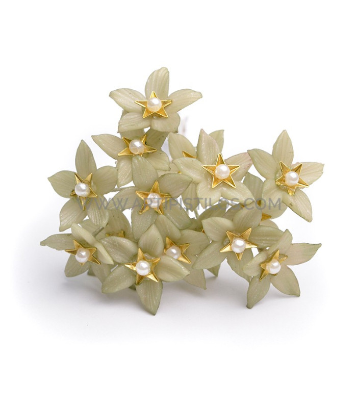 FLOR DE PORCELANA FRÍA CON PERLA 1,8 CM