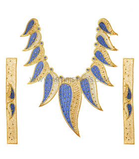 Adorno Termoadhesivo Para Ropa (cuello Y Puños) Azul - hilo de