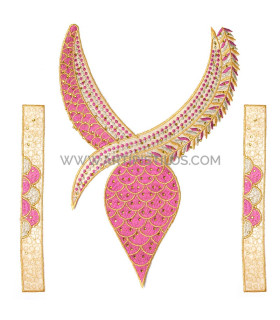 Adorno Termo Adhesivo Para Ropa (cuello Y Puños) Fucsia - hilo de