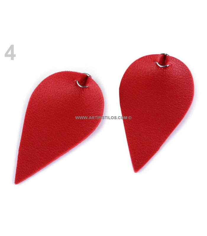 Synthetic Leather leaf  6,2 x 3,4 cm
