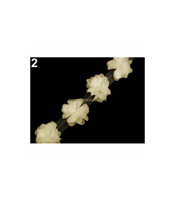 TIRA FLORES DE TUL 1 mt x 6 cm