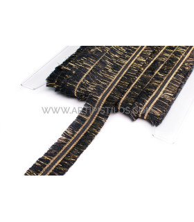 Entredós Polyester + Lurex 30 Mm Negro/oro - sombreros de
