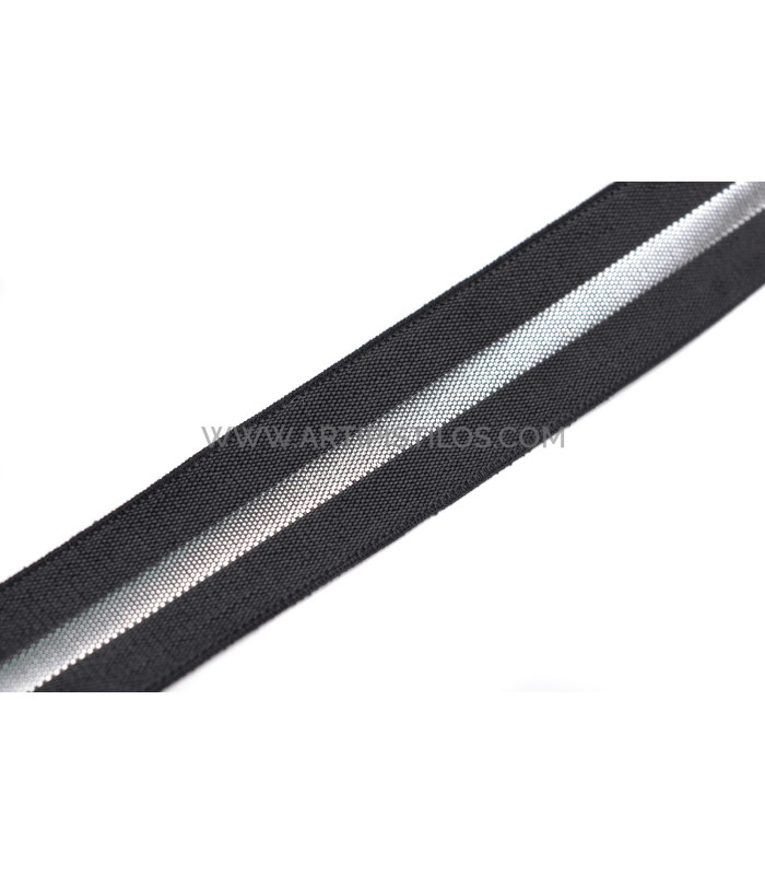 ENTREDOS ELASTICO METALIZADO BRILLANTE 20 MM