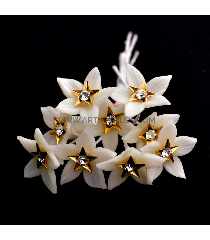 FLOR DE PORCELANA FRÍA CON PERLA 1,8 CM