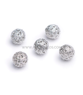 White Bronze Filigree 9 Mm Silver