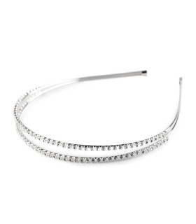 Diadema Con Piedras De Strass  "oslo" Plateado - tocado boda