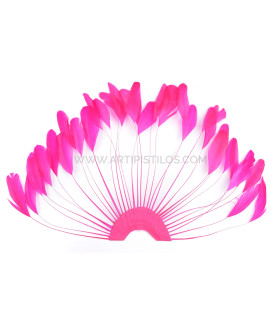 Montaje De Plumas De Antena De Gallo 20/25 Cm Magenta Altura: 25 Cms. Diametro 40 Cms. - sombrero