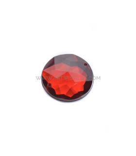 Piedra Redonda Para Coser 22 Mm Rojo - tocados