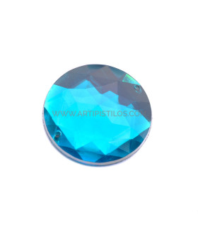 Piedra Redonda Para Coser 30 Mm Turquesa - tocados