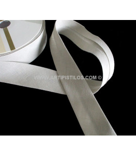 Cinta Bies De Lino Beige 1 Metro X 3 Cms. - telas para
