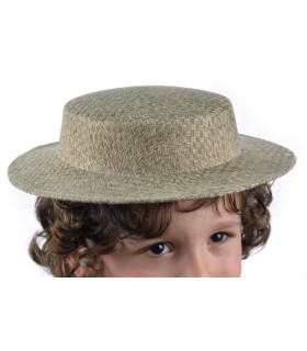 Canotier Infantil De Fibras Vegetais "gines" Marrom Claro