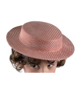 Canotier Infantil De Fibras Vegetais "gines" Rosa Nude