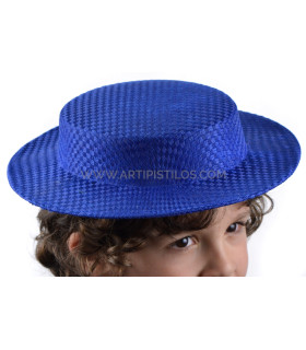 Canotier Infantil De Fibras Vegetais "gines" Azul Royal