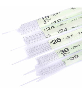 Alambre floral Japonés forrado con papel de papiro trenzado blanco 36 cm x 100 ó 200 VARILLAS