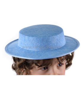 Canotier Infantil De Fibras Vegetais "bormujos" Azul