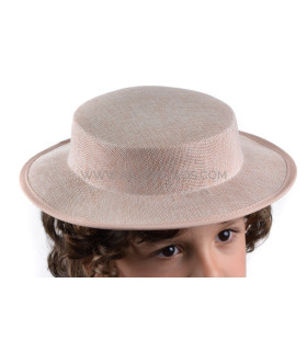 Canotier Infantil De Fibras Vegetales "bormujos" Rosa Palo - verano