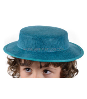 Canotier Infantil De Fibras Vegetais "bormujos" Turquesa