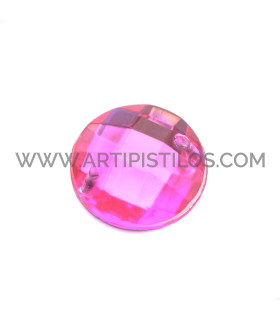 Piedra Circular Para Confección 12 Mm Fucsia - tocados y