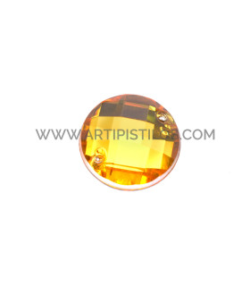 Piedra Circular Para Confección 12 Mm Amarillo - tocados y