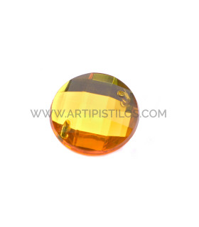 Piedra Circular Para Coser 16 Mm De Diámetro Amarillo - tocados y