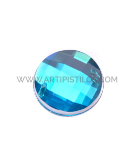 Piedra Circular Para Coser 16 Mm De Diámetro Turquesa - tocados y