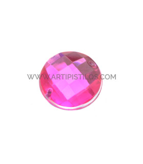 Piedra Circular Para Coser 16 Mm De Diámetro Fucsia - tocados y