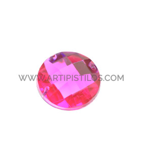 Piedra Circular Para Coser 22 Mm Fucsia - tocados y
