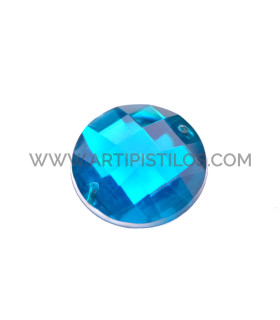 Piedra Circular Para Coser 22 Mm Turquesa - tocados y