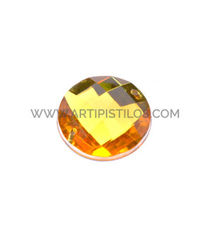 Piedra Circular Para Coser 22 Mm Amarillo - tocados y