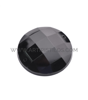 Piedra Circular Para Coser 30 Mm Negro - tocados y