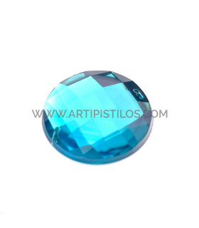 Piedra Circular Para Coser 30 Mm Turquesa - tocados y