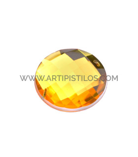 Piedra Circular Para Coser 30 Mm Amarillo - tocados y