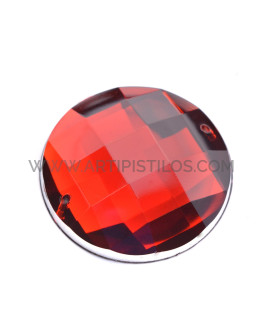 Piedra Circular Para Coser 30 Mm Rojo - tocados y