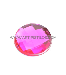 Piedra Circular Para Coser 30 Mm Fucsia - tocados y
