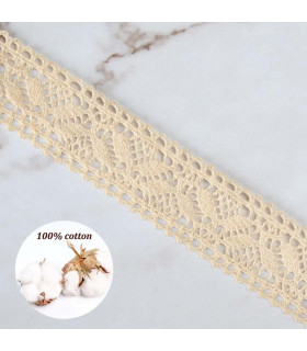 Encaje De Algodón 5 X 1 M - Powertex Crudo