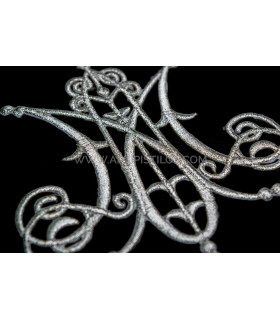 Aplicación Termoadhesiva Bordada "maria" Plata - hilo para